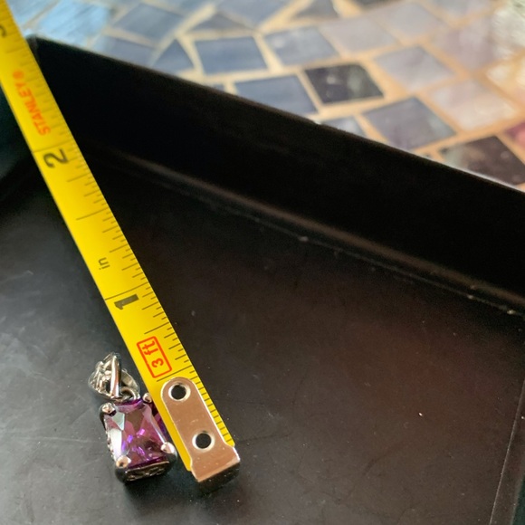 Vintage Sterling Silver Amethyst Pendant - Picture 5 of 6